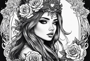 Girl falls in love with death tattoo idea