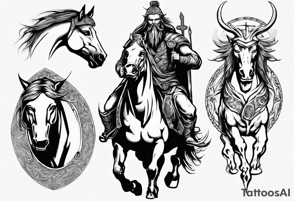 Norse god meili on horse tattoo idea