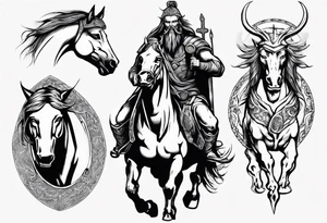 Norse god meili on horse tattoo idea