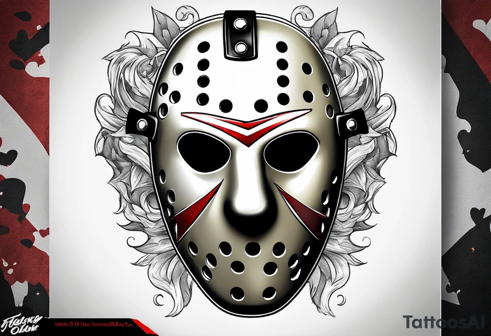 Friday the 13th Jason mask, Japanese art tattoo idea