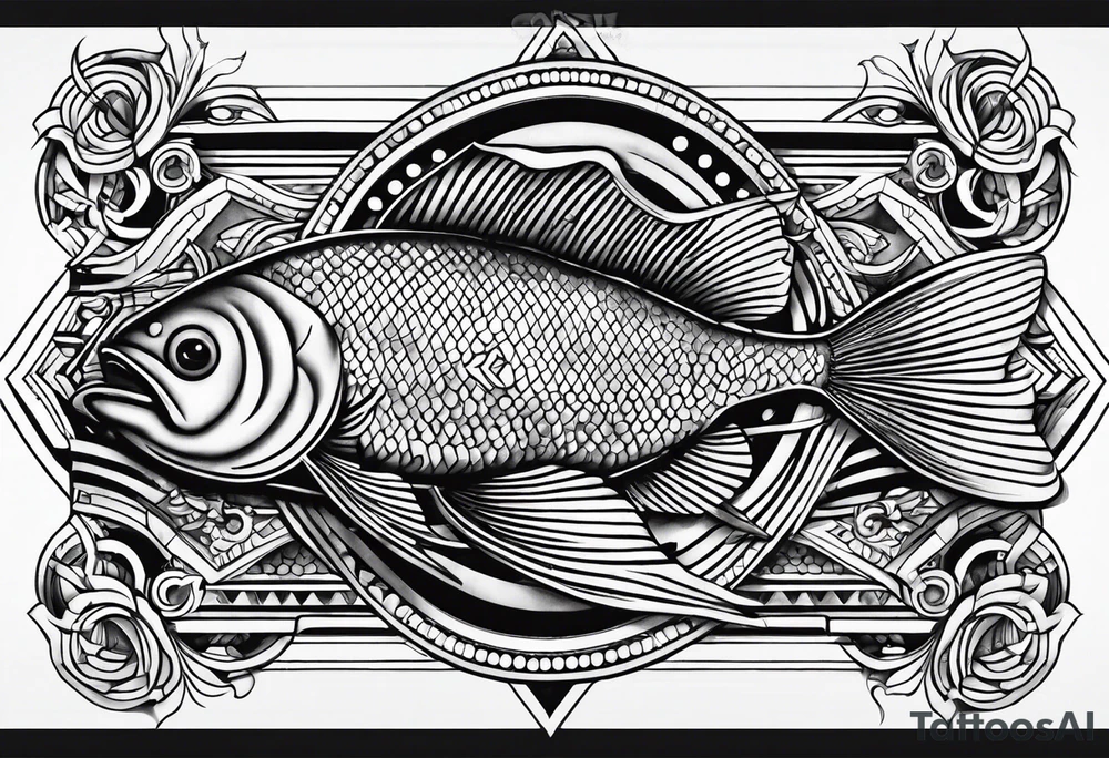Geometric aquatic tattoo idea
