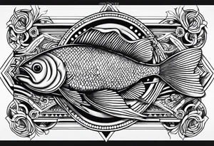 Geometric aquatic tattoo idea