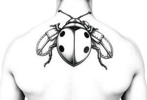 Ladybug wearing armor tattoo idea