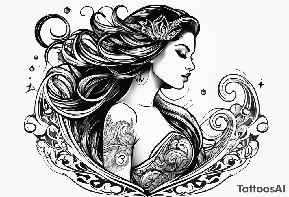 small, the word Aquarius tattoo idea