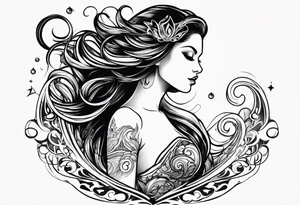 small, the word Aquarius tattoo idea