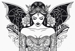 GIRL IN WEDDING DRESS tattoo idea