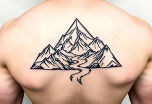 Mountains with the river running through it all inside a triangle with Humboldt at the topb Mendocino  in the left corner and Trinity in the right tattoo idea