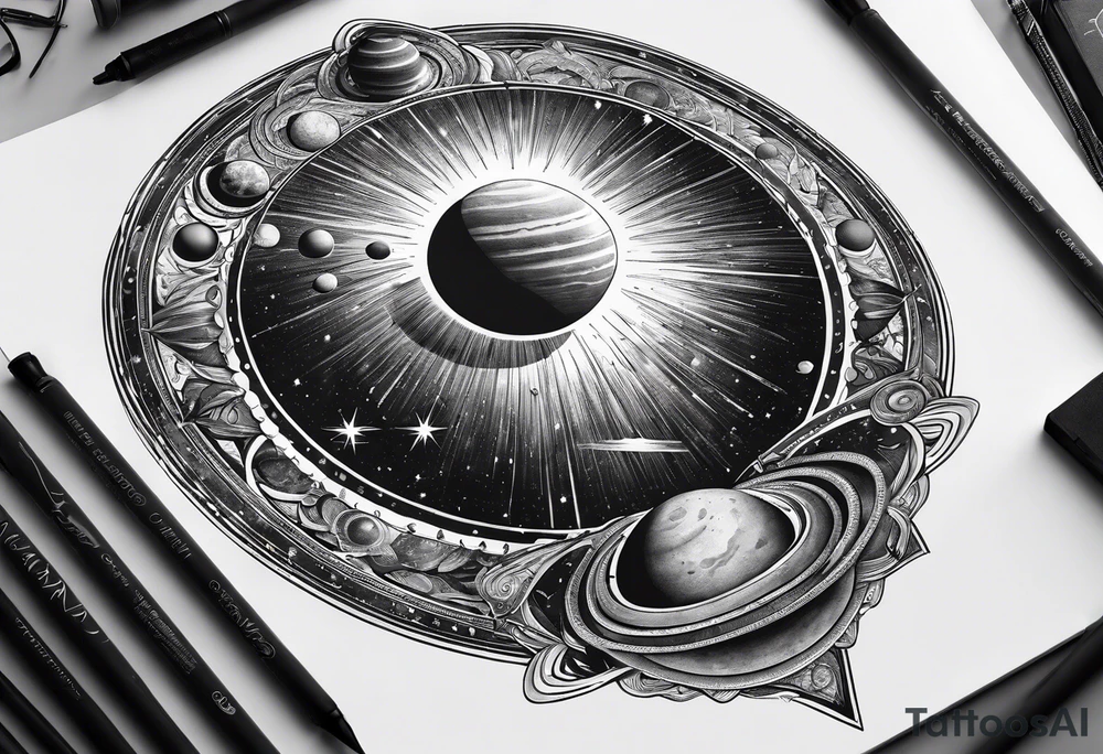 solar system spine tattoo idea