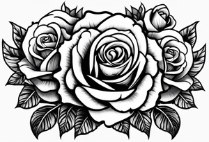 Pistol bullet and roses tattoo idea