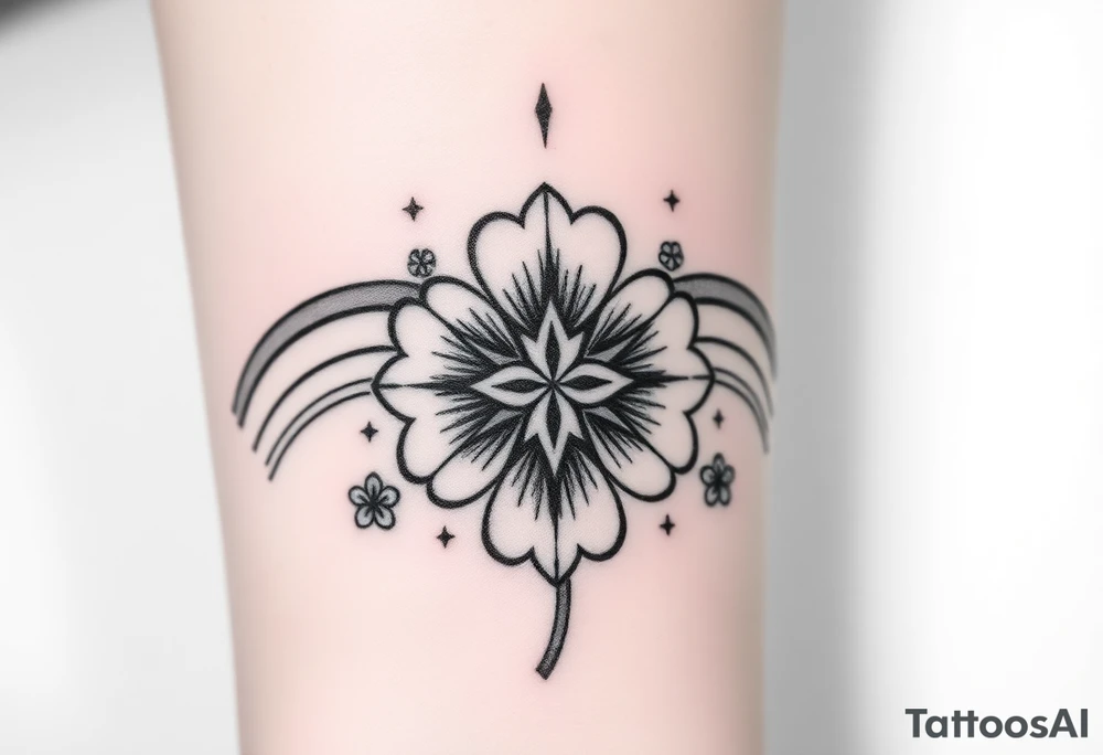 Star four leaf clovers and rainbows tattoo idea