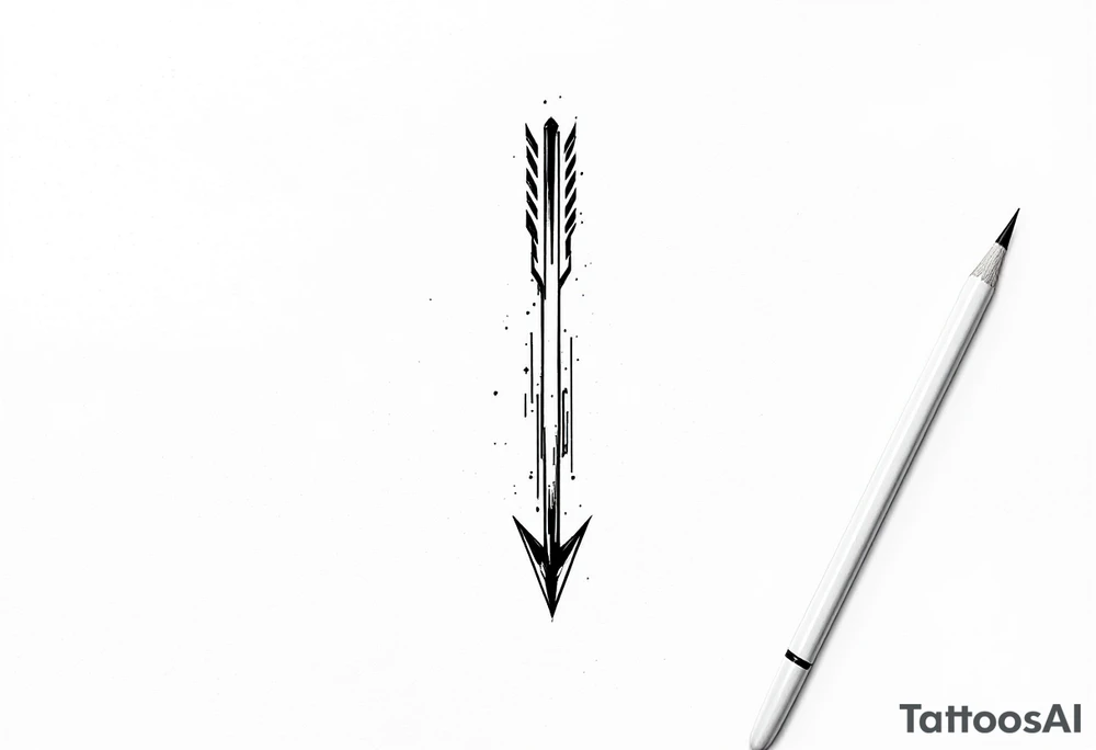 one  arrow  that look down tattoo idea