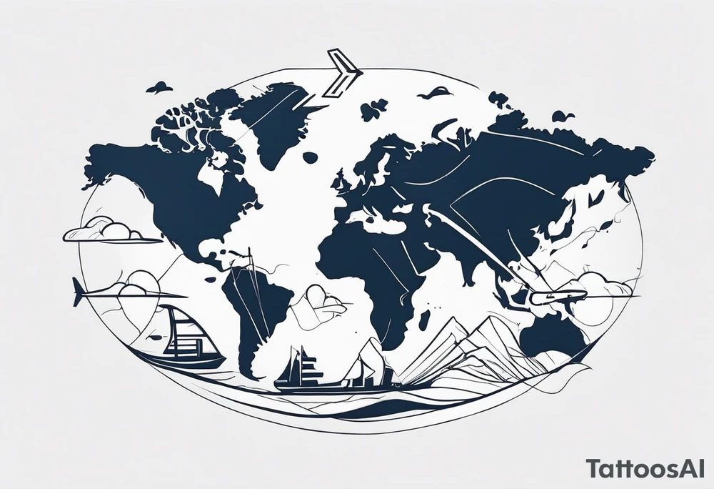 Travel flightpath tattoo idea
