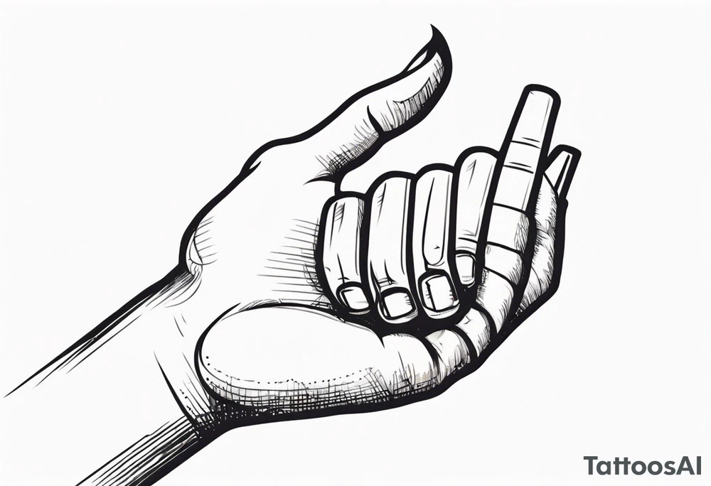 hand holding cigarette tattoo idea