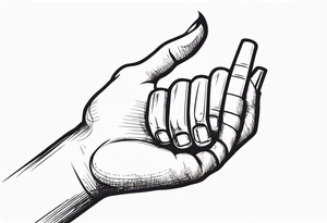 hand holding cigarette tattoo idea