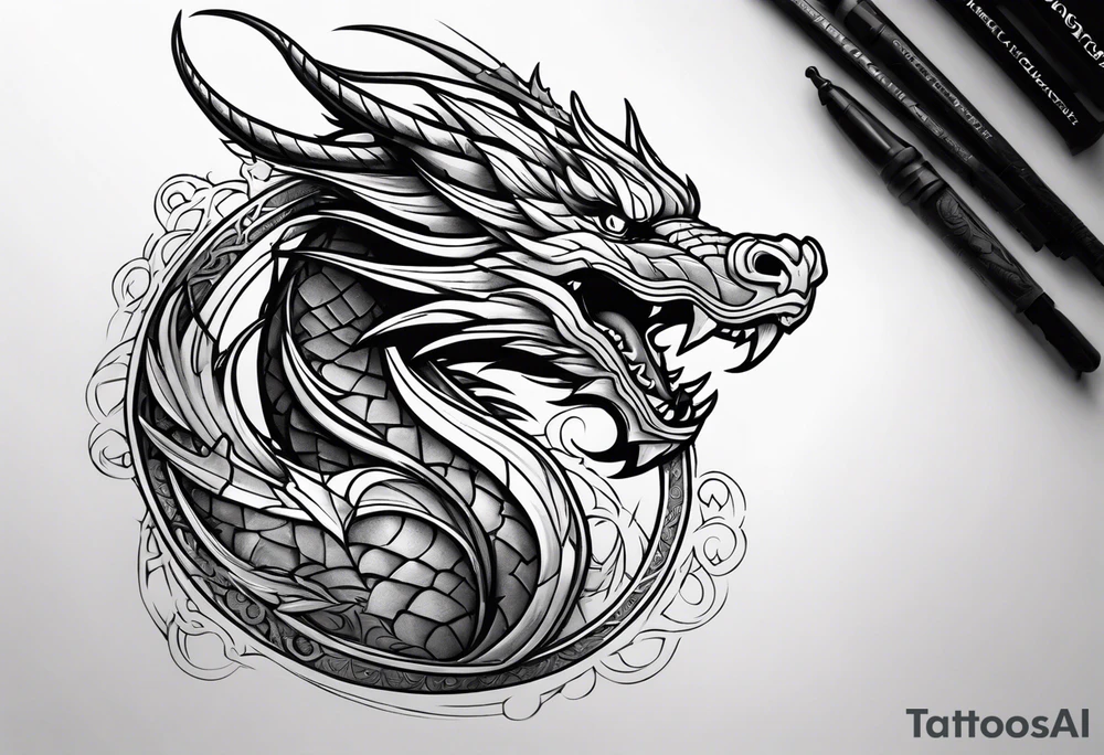 roaring dragons tattoo idea