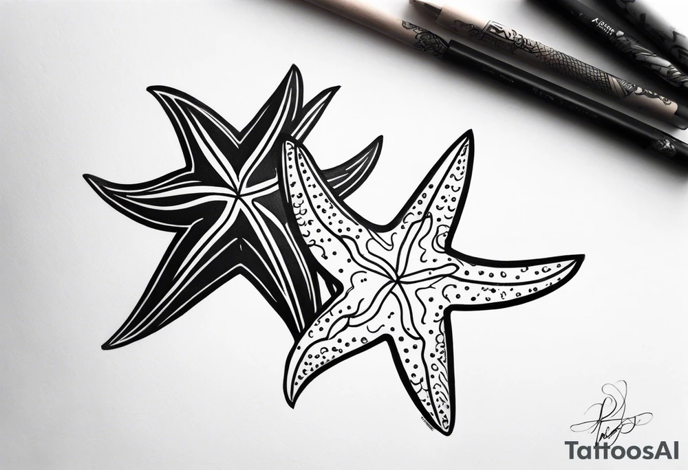 Two Starfish hugging tattoo idea