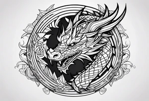 geometric dragon tattoo idea