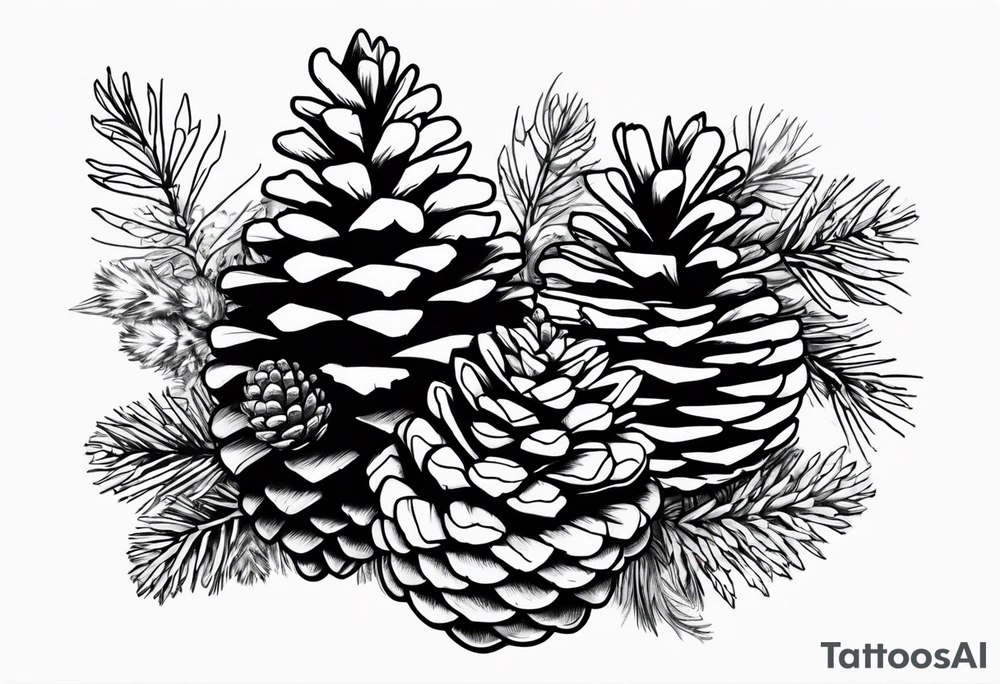 Pine cone with forest growing on top of it tattoo idea