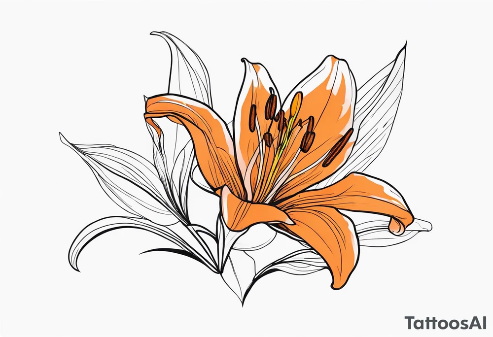 orange lily tattoo idea
