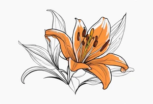 orange lily tattoo idea