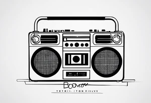 Boombox simple tattoo idea