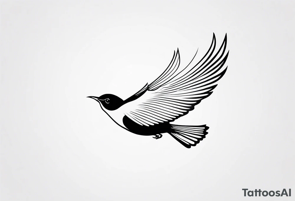 A small bird flying away as free tattoo idea