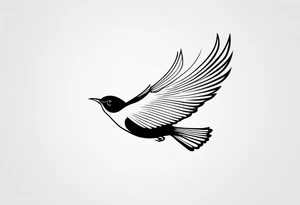 A small bird flying away as free tattoo idea
