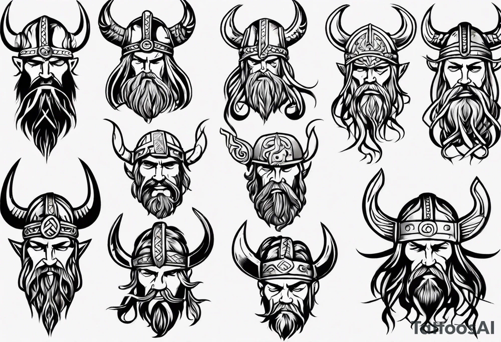 Viking face tattoo idea