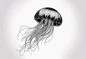 Small jellyfish shaded, minimalist tattoo idea
