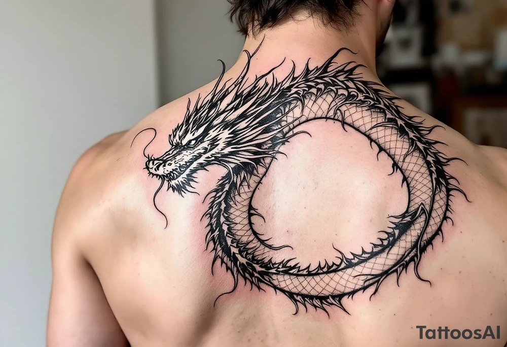 beautiful water dragon tattoo idea