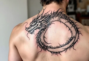 beautiful water dragon tattoo idea