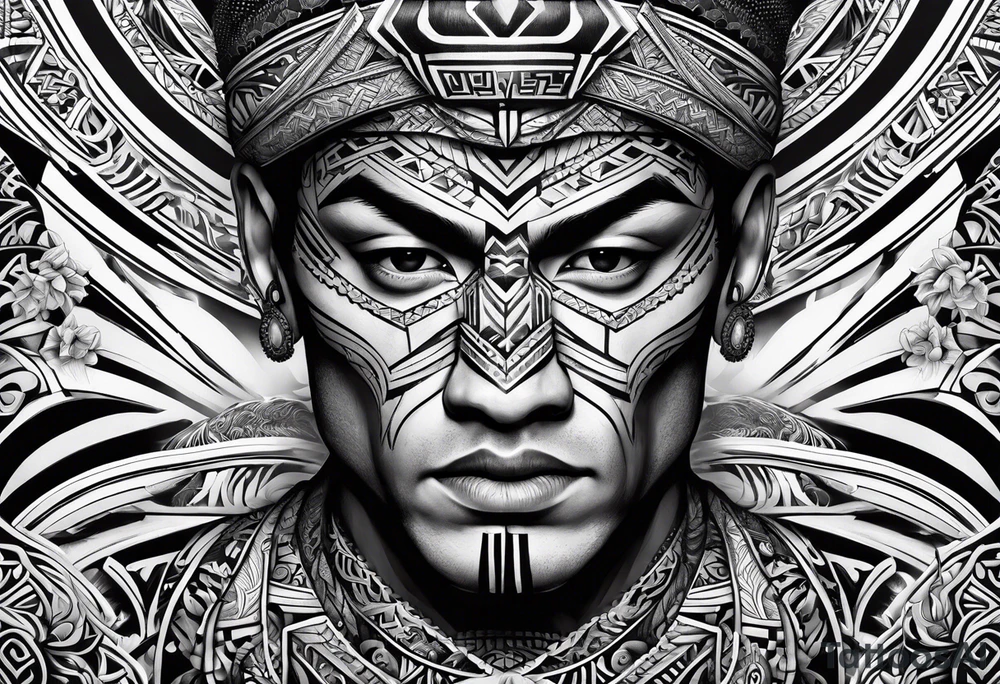 Māori design for white resilient male aged 55 who grew up in New Zealand tattoo idea