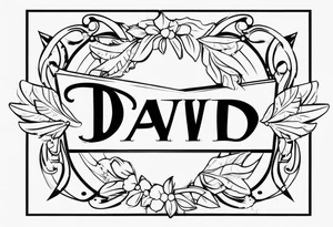 Name David with angel tattoo idea