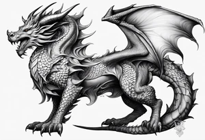 Taurus dragon whole body girly tattoo idea