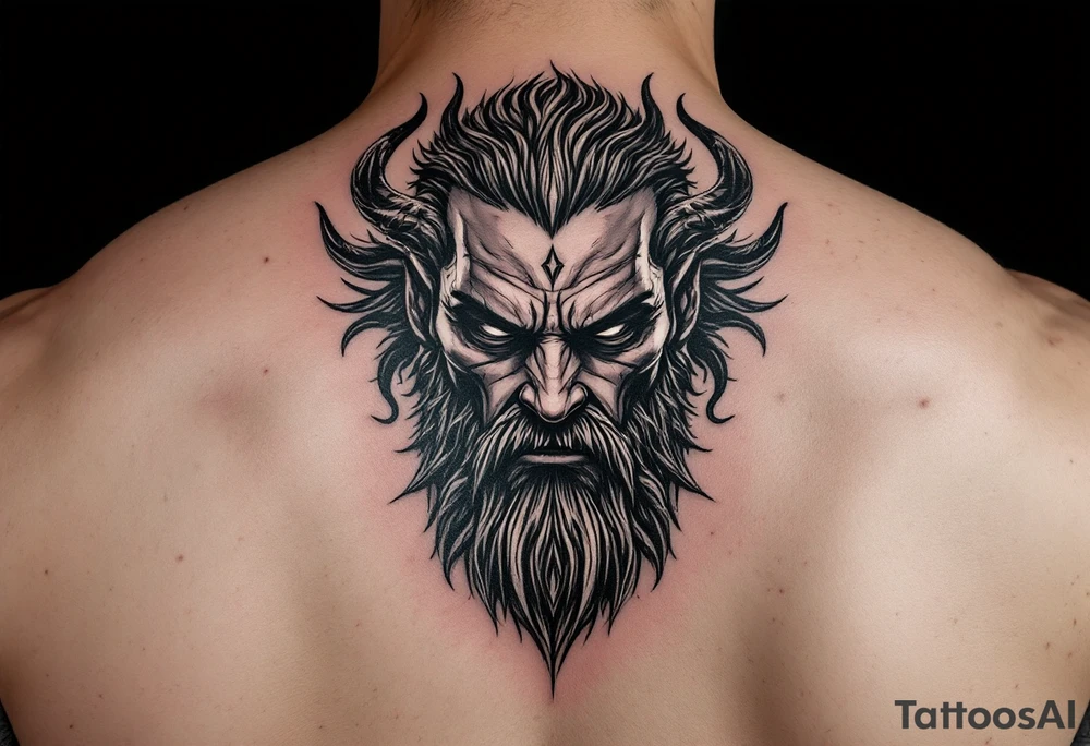 powerful poseidon tattoo idea