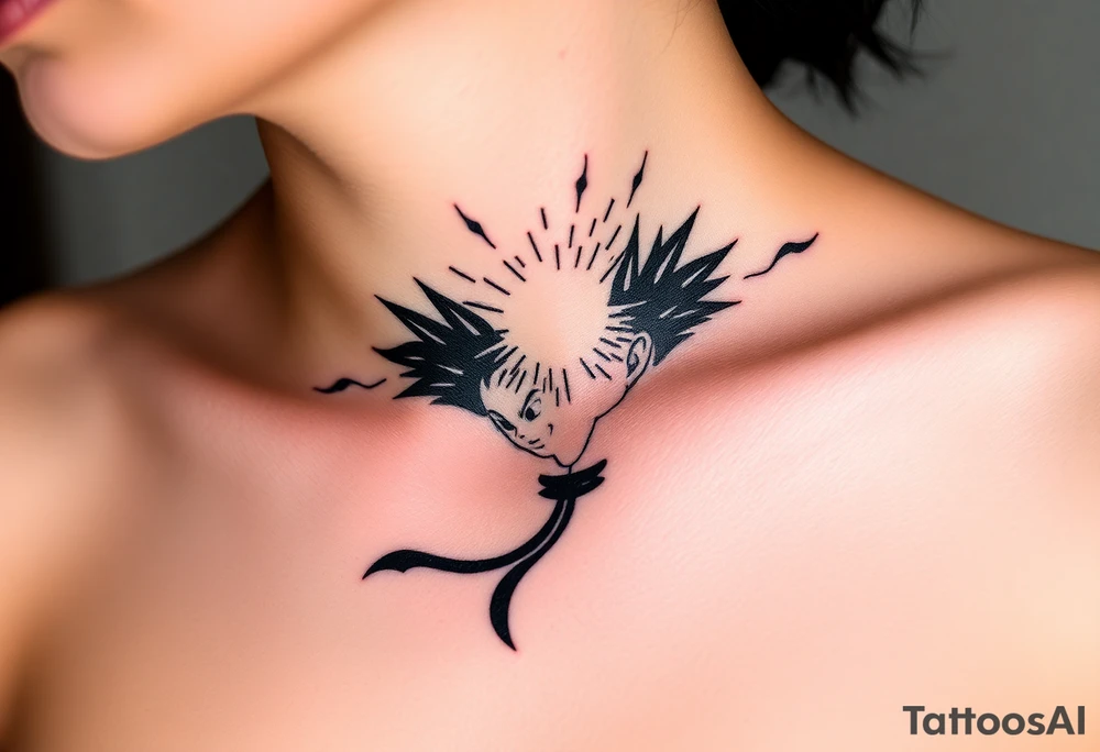 legendary dragonball z scene with energy aura and power effects tattoo idea