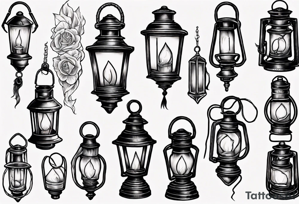Old school lantern tattoo idea