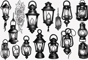 Old school lantern tattoo idea