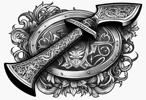 Firefight axe and halogen tattoo idea