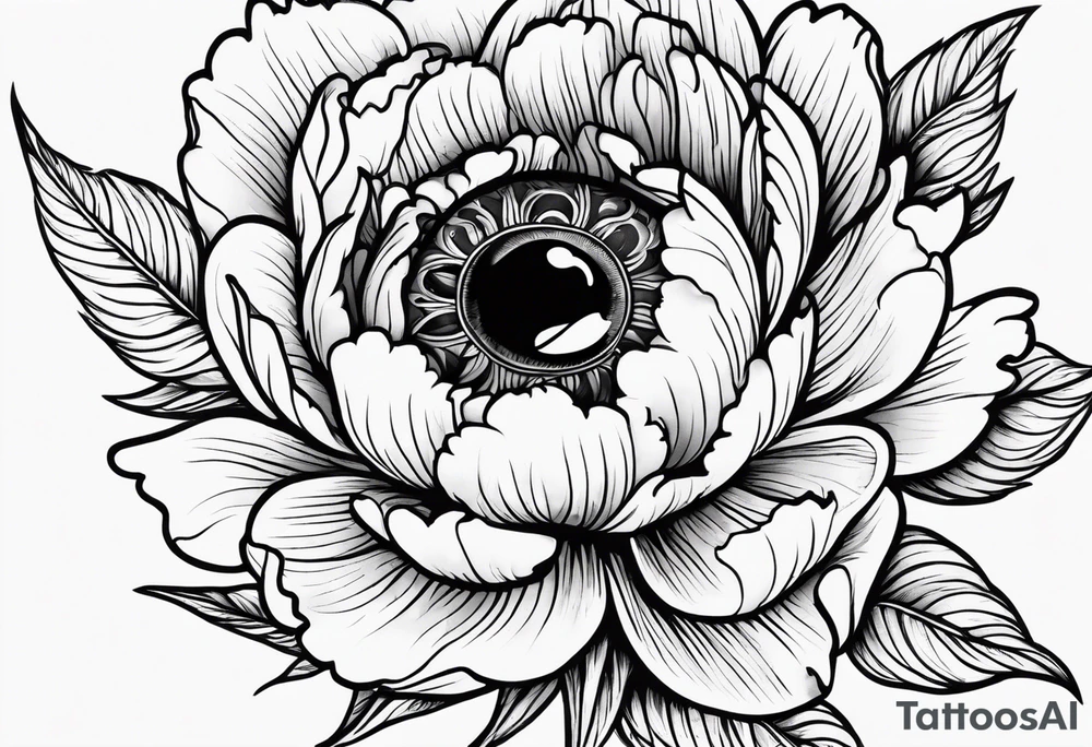 Peonies mystic eye tattoo idea