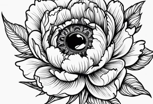 Peonies mystic eye tattoo idea