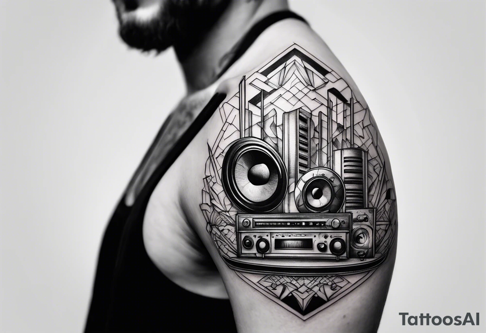 Music lights sound engeneering tattoo idea