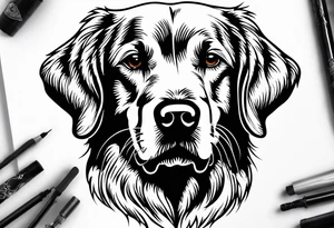 golden retriever texas tattoo idea