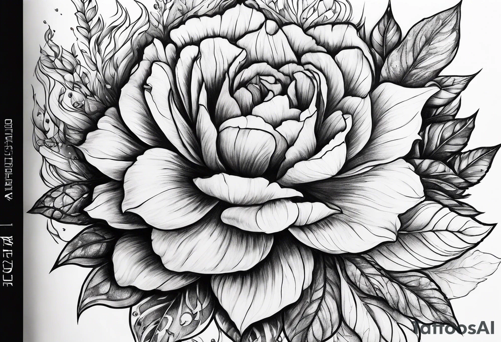 flower fire for a male tattoo idea