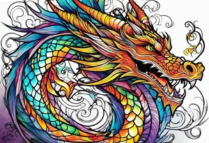 dragon swirling tattoo idea