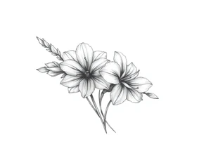 Gladiolus and Narcissus  flowers on forearm tattoo idea