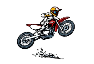 dirtbiker doing a wheelie on a honda 50 dirtbike tattoo idea
