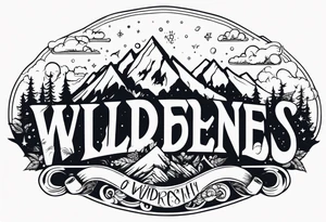 wilderness with sky full of atoms tattoo idea