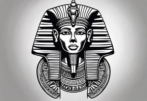 I want a Egyptian pharaoh skeleton in a headress facing the side full realistic detail for a tattoo tattoo idea