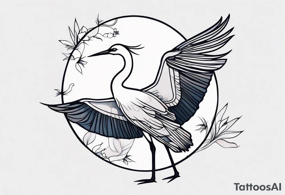 Japanese crane tattoo idea